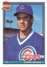 #254 Shawn Boskie - Chicago Cubs - 1991 Topps Baseball