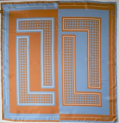  $315 Nuevo LANCEL Paris 1876 L LOGO Impreso 100% SEDA Cuadrado Bufanda Foulard Foto 1 de 4