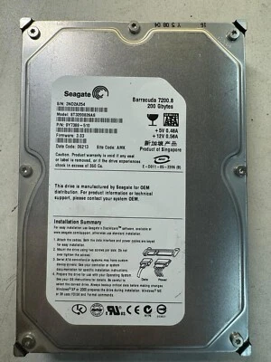 SEAGATE ST3200826AS 9Y7389-510 200GB Firmware 3.03 Date Code 06213 SATA 3.5" HDD - Image 1 of 4