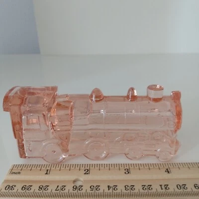 Rare Pink Glass Locomotive Train Engine Candy Container, Figurine - Image 1 of 4