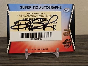 2005 SUPER TIX RELICS Deion Branch Auto Superbowl XXXIX MVP Yellow Patriots RARE - Picture 1 of 2