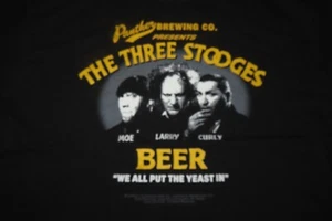 Vintage 2001 Panthers Brewing Co THE THREE STOOGES (LG) T-Shirt MO LARRY CURLY - Picture 1 of 4