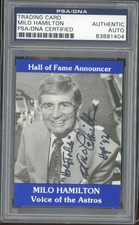 Milo Hamilton Signed Voice of the Astros Hall of Fame Announcer PSA/DNA Card