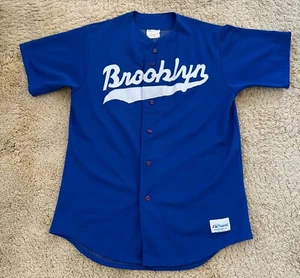 Brooklyn Dodgers Button Down Shirt Mens Blue Majestic Medium - Picture 1 of 4