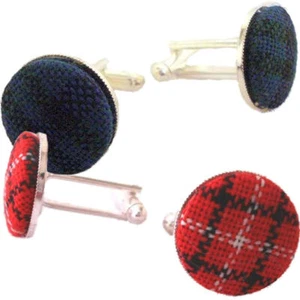 Ingles Buchan schottische Highland Tartan Manschettenknöpfe - schwarze Uhr & Royal Stewart - Bild 1 von 4