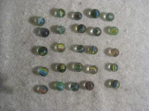 Vintage Cat Eye Marbles - Assorted Cats Eye Swirl Various Colors Lot of 25 #12 - Picture 1 of 5