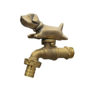 Brass Garden Tap Faucet Puppy Spigot Dog Vintage Water Living Outdoor Home Decor - Bild 1 von 1