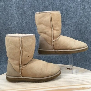 Ugg Australia Boots Womens 9 Classic Short Mid Winter Sheepskin Lined 5825 Beige - Picture 1 of 18