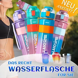 1L/2L Wasser Trinkflasche Training Sport Fitness Gym Bottle Wasserflasch Neu - Bild 1 von 27