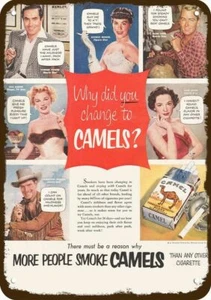 1953 CAMEL Vintage Look DECORATIVE METAL SIGN CHARLTON HESTON  EVA GABOR  ALAN L - Picture 1 of 1