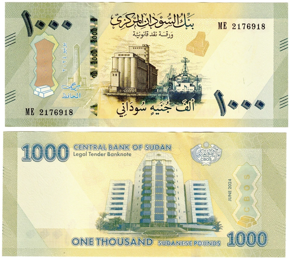 2025 2024 Sudan 1000 Pounds Banknote UNC P87 NEW SERIES - Image 1 of 1