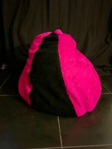 Handmade Bean Bag Chair  Vintage Rare Groovy Pink / Black Faux fur NO BEANS - Picture 1 of 7