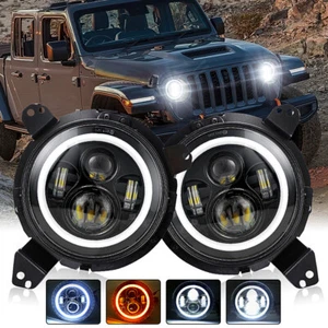 Faro LED de 9" soporte para ojos ángulo halo para Jeep Wrangler JL 2018 2019 2020 2021 - Imagen 1 de 12