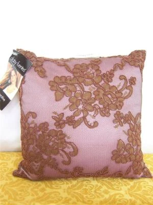 Purple Accent PILLOW Daisy Fuentes 9½ SQUARE Floral THROW Toss Decor NWT $45 - Image 1 of 4