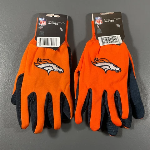 Denver Broncos NFL Football Sport Utility Gloves Team Logo Orange Black LOT OF 2 Cover
