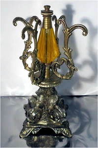 Vintage 12 in Art Deco Bronze Cast Lamp Stand / Pedestal with 4 Fish design - Picture 1 of 6