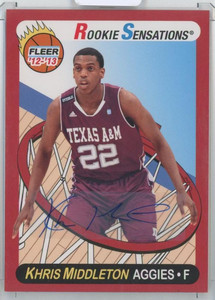 2012-13 Khris Middleton Fleer Retro Basketball Autograph