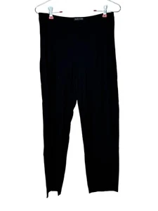 Eileen Fisher Womens Pants Pull On Elastic Waist Ribbed Cropped Pockets Black XS - Picture 1 of 9