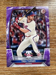 2023 Bowman Baseball Trea Turner Purple Pattern  /199 #10 Phillies