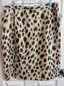 NWT Donna Toran Size 14 Call Of The Wild Linen Skirt Pencil Gold Metallic Thread - Picture 1 of 10