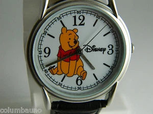 WINNIE THE POOH DISNEY UNISEX WATCH /NEW BATTERYBRUSH SILVER TONE - Picture 1 of 9