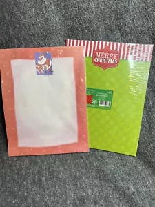 50 Fogli Carta Stazionaria Natale Babbo Natale e Pois Verdi 8-1/2 x 11 - Foto 1 di 1