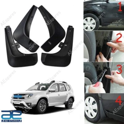 Juego de 4 guardabarros negros para Renault Duster tipo I 2012-2016 Foto 1 de 4