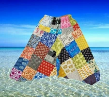 BOHO HIPPY GYPSY HAREM Aladdin Pants Colorful Floral Patchwork COTTON Pant S/M/L