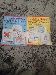 50 Month-by-Month/Fun-Filled Draw & Write Prompts Scholastic Grades K-2 Lot of 2 - Picture 1 of 4