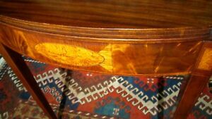 ANTIQUE AMERICAN  FEDERAL CARD TABLE W/FIGURED  PANELS UNUSUAL FORM CIRCA 1800