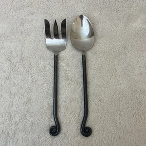 Set da portata insalata Gourmet Settings Treble Clef forchetta cucchiaio testa di violino inox - Foto 1 di 3
