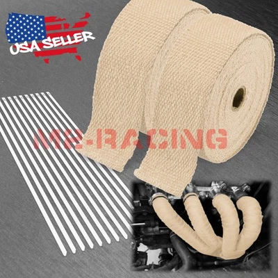 Cinta térmica de aislamiento de cabezal colector envolvente térmica de escape beige 2 rollos x 2" 50 pies Foto 1 de 4