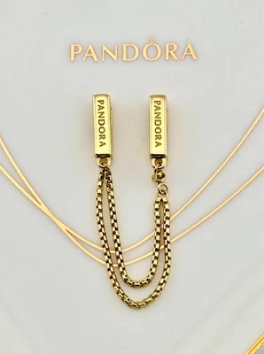 New Genuine Authentic Pandora Shine Gold Reflexions Safety Chain 768704C00-5cm - Image 1 of 4