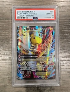 PSA 10 GEM MINT M Ampharos EX Full Art Pokemon Card 88/98 Ancient Origins - Picture 1 of 6