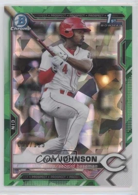 2021 Bowman Sapphire Edition Chrome Prospects Green Refractor /125 Ivan Johnson - Image 1 of 2