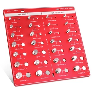 Aluminum Nut and Bolt Identifier Gauge (Square) - Size and Thread Checker (Me... - Bild 1 von 7