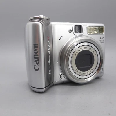 Canon Digital Camera PowerShot A570 IS 7.1MP Silver Tested - Image 1 of 4