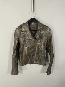 ALLSAINTS LEATHER BIKER Jacket - UK10 - Brown - Great Condition - Women’s - Picture 1 of 5