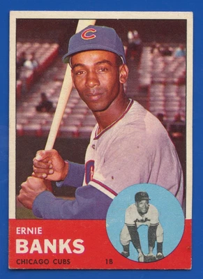 1963 Topps #380 Ernie Banks Chicago Cubs Salón de la fama Excelente como nuevo o mejor, centrado Foto 1 de 2