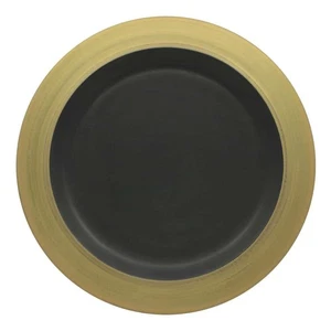 Piatto Piano Kama Oro Nero Tondo in Porcellana ø 27 cm - Ariane Fine Porcelain - Foto 1 di 5