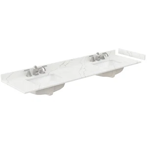 Wyndham Collection WCFQC380DTOPUNS-Q 80" Quartz Vanity Top - Giotto Quartz - Picture 1 of 1
