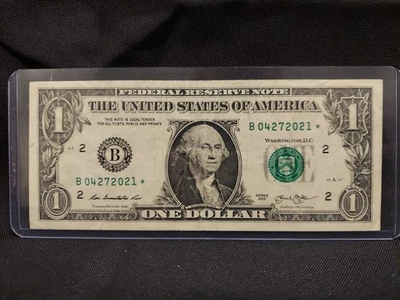 Rare 2013 US $1 Dollar Star Note Duplicate B Series Error B04272021* Fort Worth - Image 1 of 3