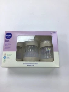 MAM Easy Start Self Sterilising AntiColic Baby Bottle 3 Pack 3 x160 ml Slow Teet - Picture 1 of 2