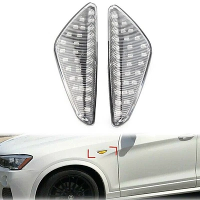 For BMW F25 E70 E71 X3 E72 X5 X6 Dynamic LED Side Marker Turn Signal Light Clear - Image 1 of 4