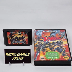 X-Men (Sega Genesis) Case & Cartridge GETESTET (Cartridge Label Damage) - Bild 1 von 3