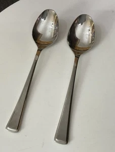 VINTAGE 2 X 18-8 JAPAN STAINLESS STEEL 19.5cm SERVER SPOONS CUTLERY - Picture 1 of 6