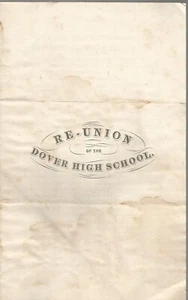 DOVER HIGH SCHOOL RE-UNION 1870, FIRST EVER ANNOUNCEMENT, NEW HAMPSHIRE, RARE - Imagen 1 de 3
