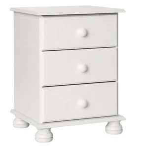 3 Drawer Bedside in Attractive MDF Bedroom Furnicture, White, Cream/Pine, Pine - Picture 1 of 14