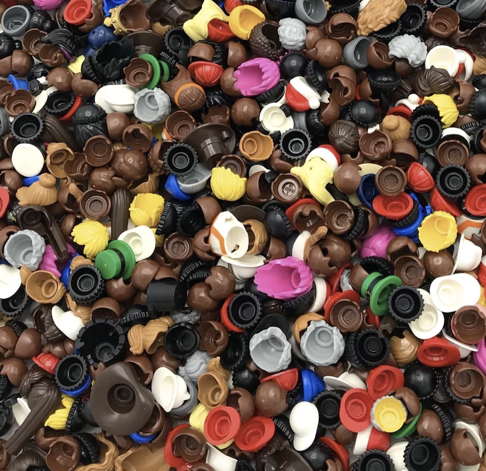 Lego 50 New Minifigure Hair Hats Helmet Headgear Boy Girl Town City Fig Parts - Image 1 of 1