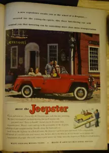 1949 Willys Jeepster Car Vintage Print Ad Red Convertible Travel Transportation - Picture 1 of 1